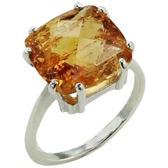 Orange Imperial Topaz in Sterling Silver Ring