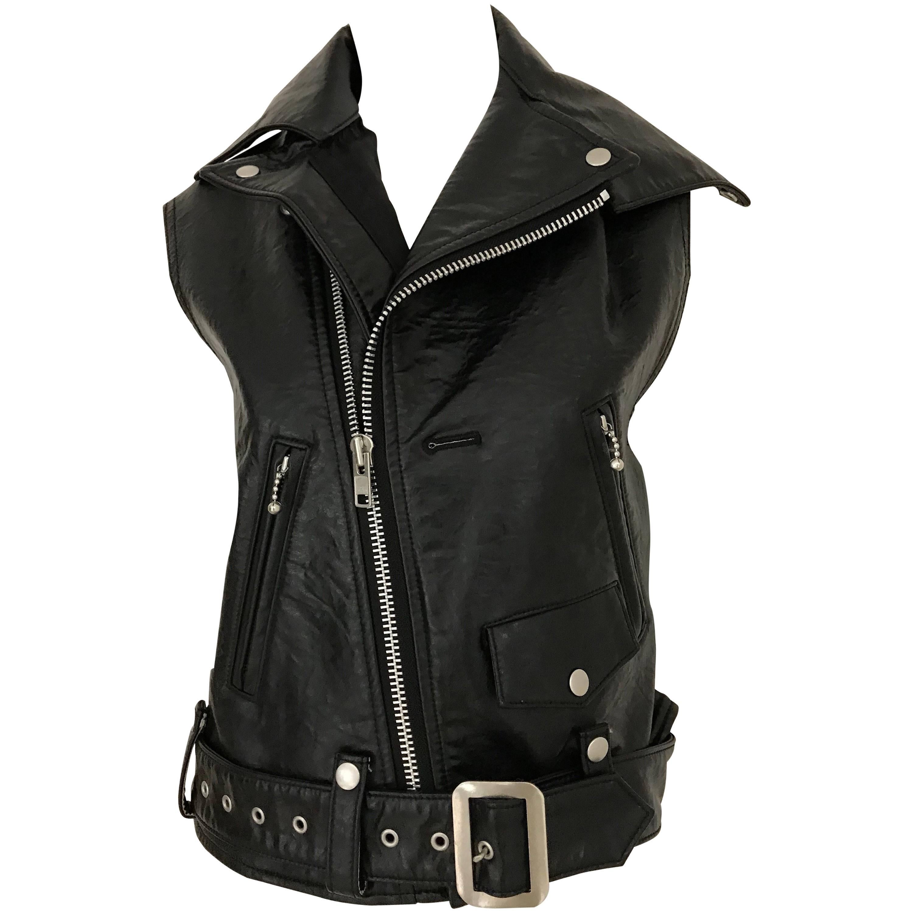 Junya Watanabe Black  Deconstructed Leather Vest