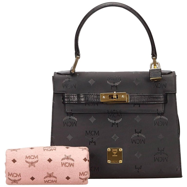 MCM Black Visetos Handbag For Sale at 1stdibs