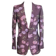 Tom Ford For Gucci Floral Blazer Purple Cotton Italian Jacket, 2000s