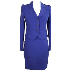 Moschino love vintage blue skirt suit size 40 jacket women's 2000s 