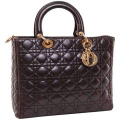 CHRISTIAN DIOR Lady Dior in Brown Quilted Leather