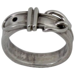 Hermes Vintage  Silver Belt Ring. Size 51