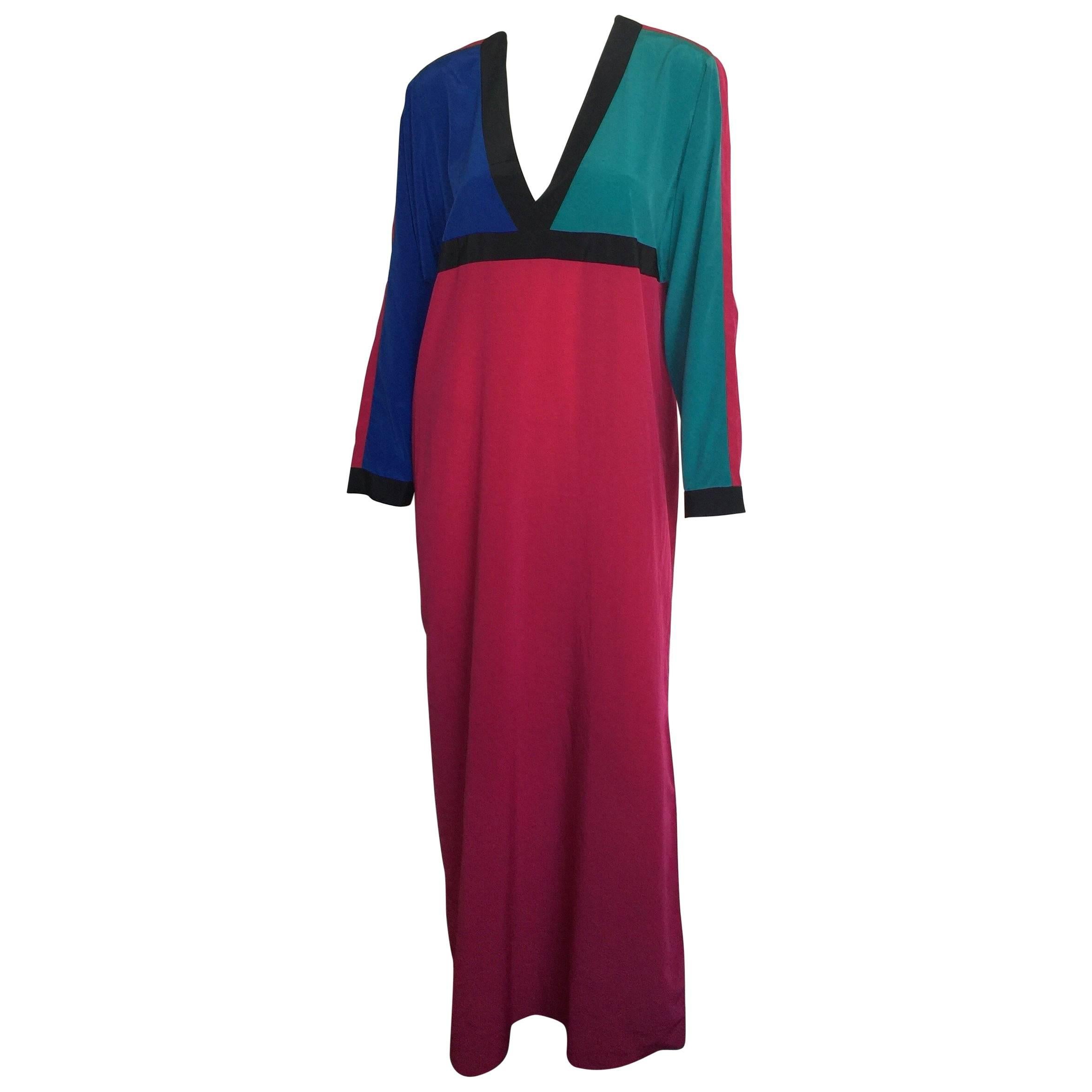 Oscar de la Rent colorblock kaftan  