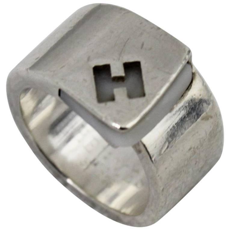 Hermes Candy Ring in Sterling Silver Size french 51 For Sale