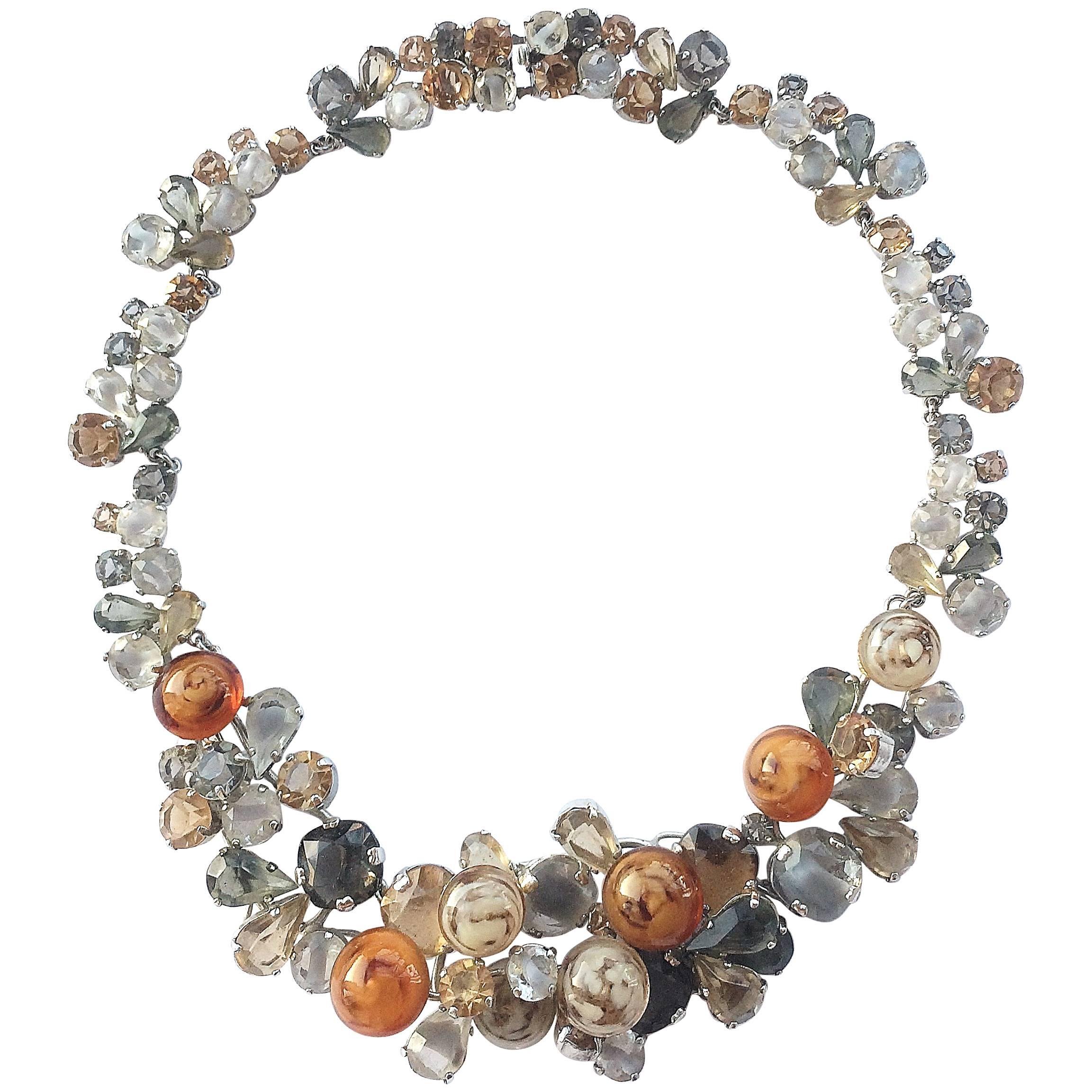 Marbled glass and paste necklace, Christian Dior, 1958