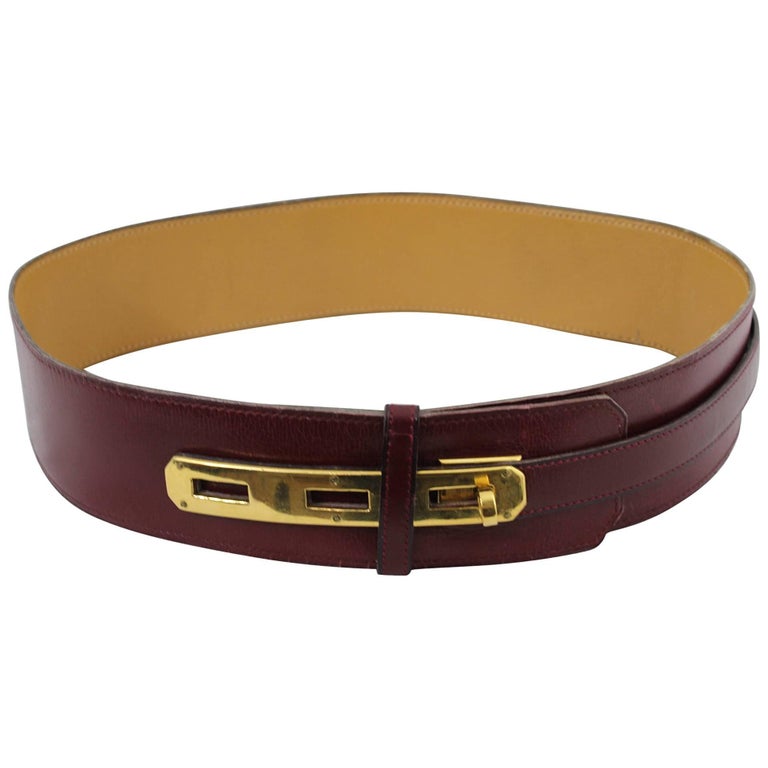 70's Nice Vintage Box Leather Hermes Kelly Belt For Sale at 1stDibs