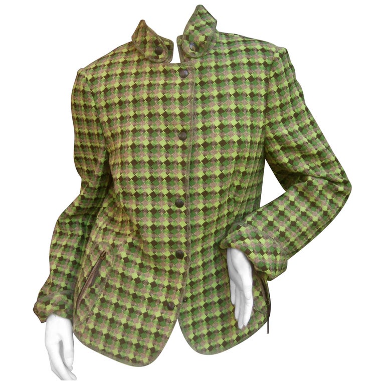 Akris Punto Green Plaid Wool Jacket at 1stDibs