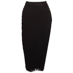 Issey Miyake 3/4 Length Black Pleated Skirt 