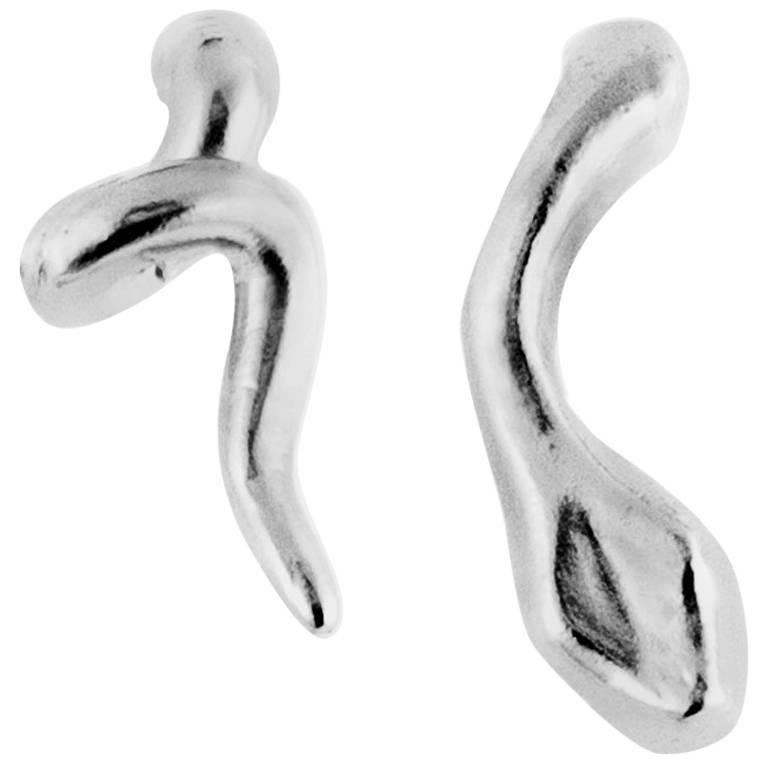 Giulia Barela Twirl 925 Silver Earrings For Sale