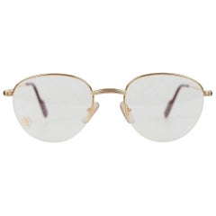 CARTIER VINTAGE Gold COLISEE Runde Sonnenbrille 51-20 140 NOS