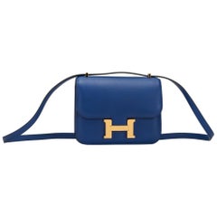 Hermes Mini Constance 18cm Electric Blue Bag