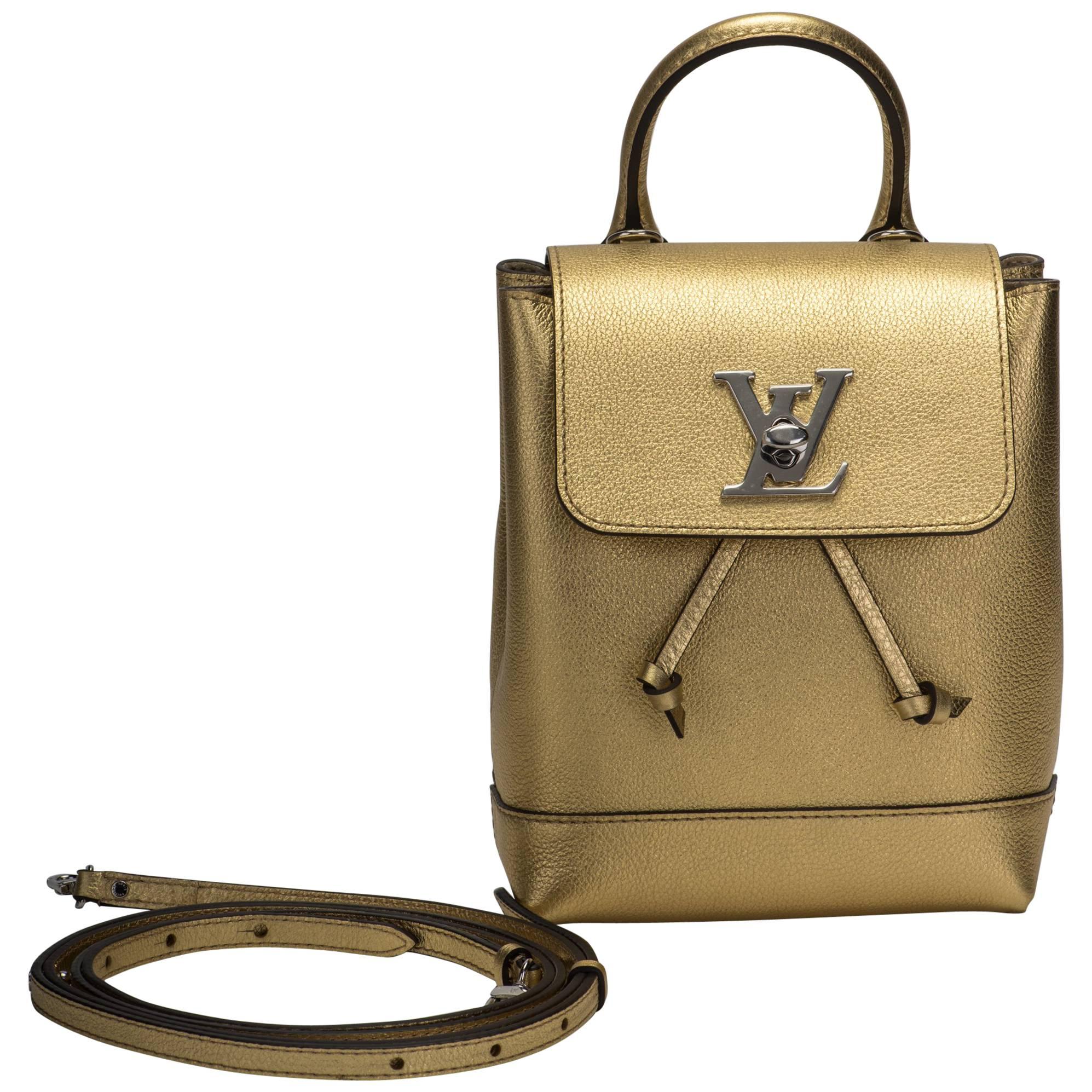 Louis Vuitton Ausverkaufter neuer Gold Lockme Mini-Rucksack