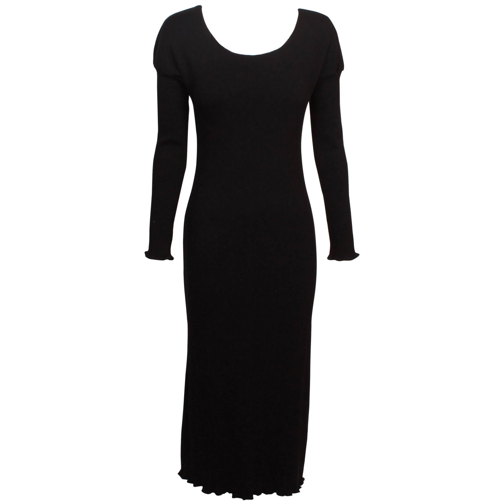 Comme des Garcons Black Wool Tricot Dress For Sale