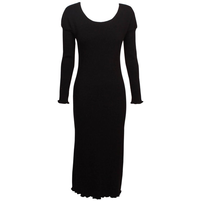 COMME des GARCONS Wool blend Double layered short sleeve long one piece dress GN-O030 gray S