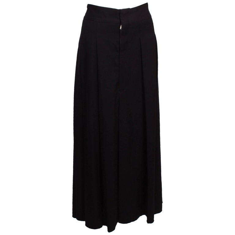 Comme des Garcons Pleated Dark Navy Wool Skirt at 1stDibs