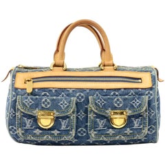 Louis Vuitton Neo Speedy Blue Monogram Denim Handbag