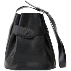Vintage Louis Vuitton Sac Depaule PM Black Epi Leather Shoulder Bag