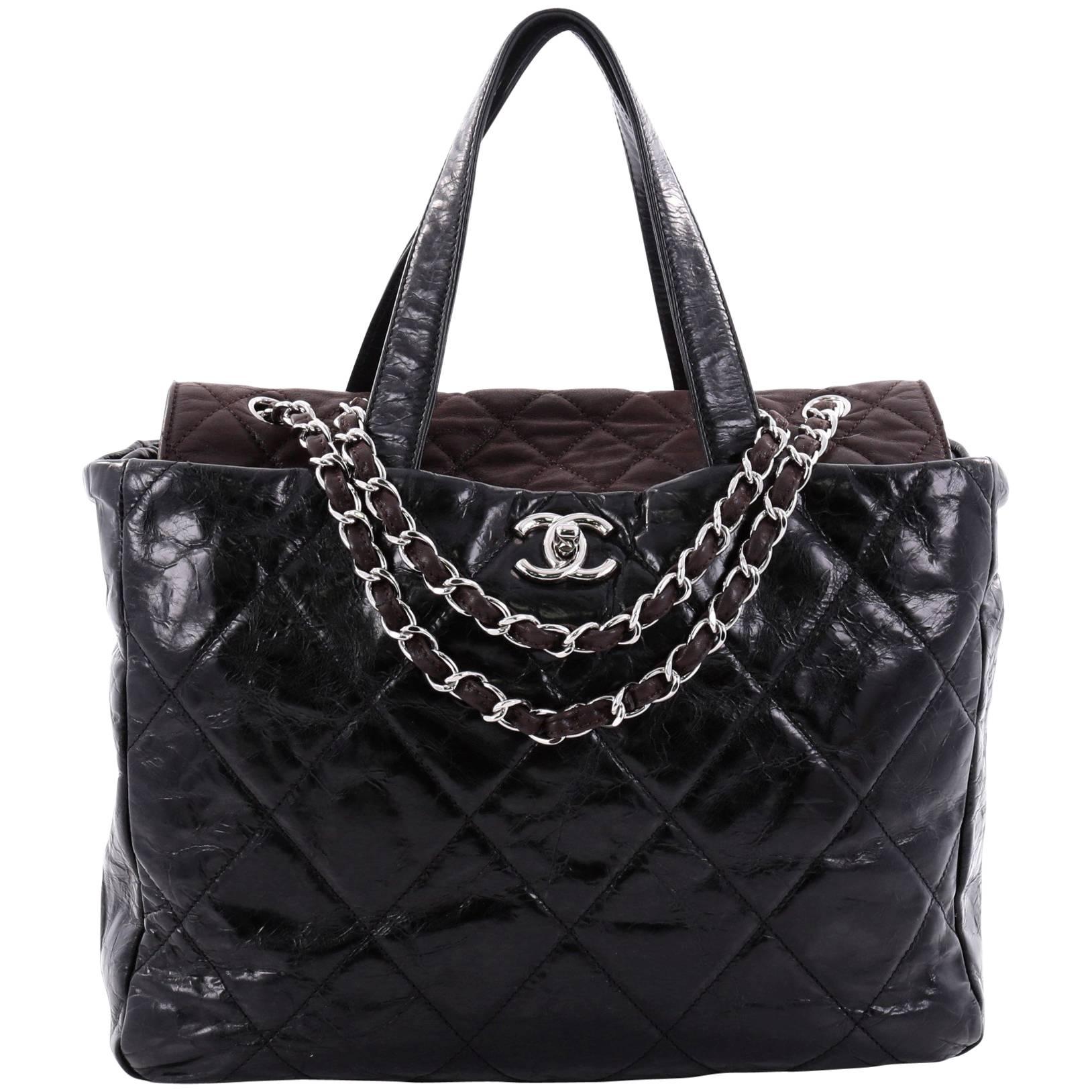 Chanel On The Road Tote Bag Glazed Calfskin, Luxury, Bags