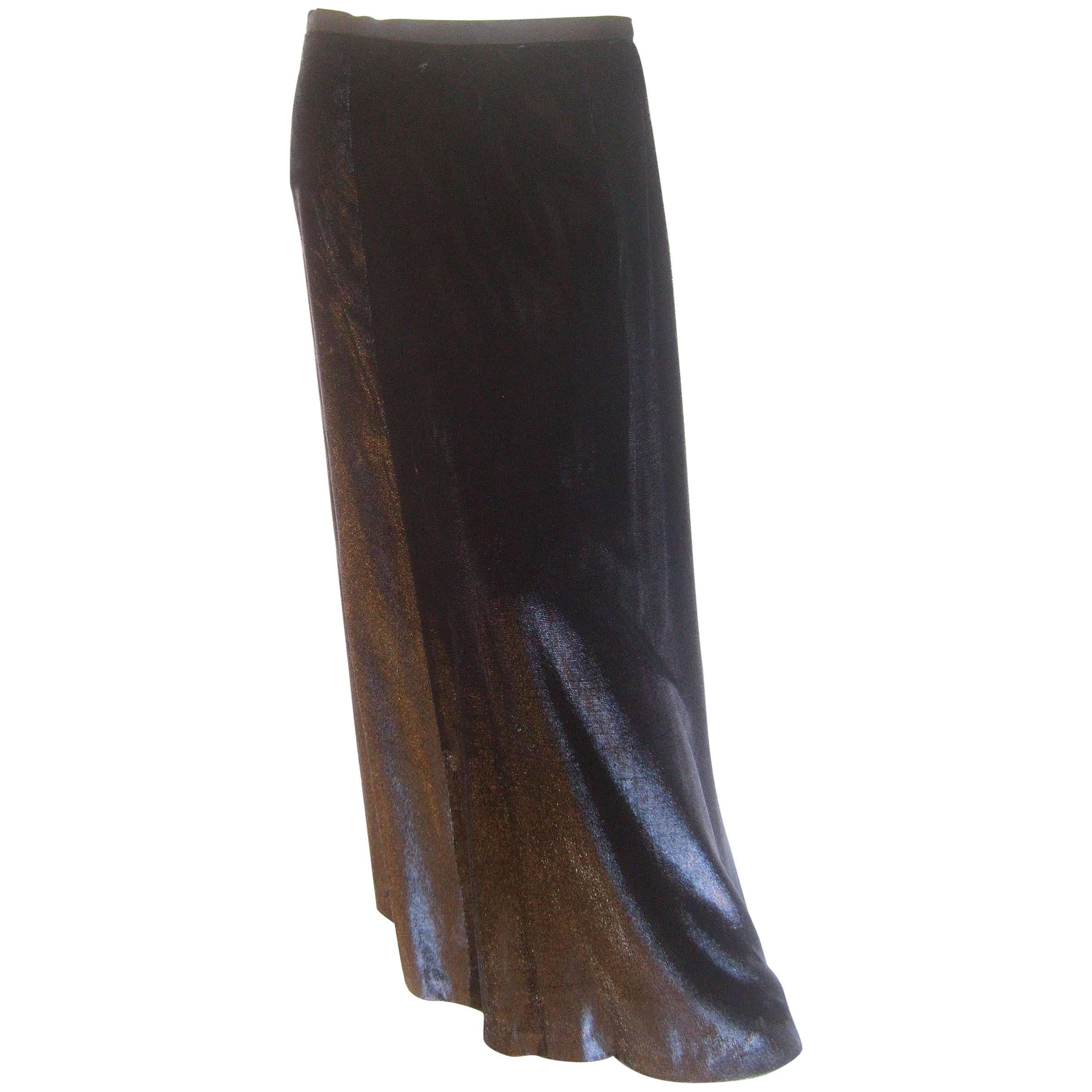 Black Long Silk Velvet Maxi Skirt from Bergdorf Goodman by Eric Gaskins For Sale