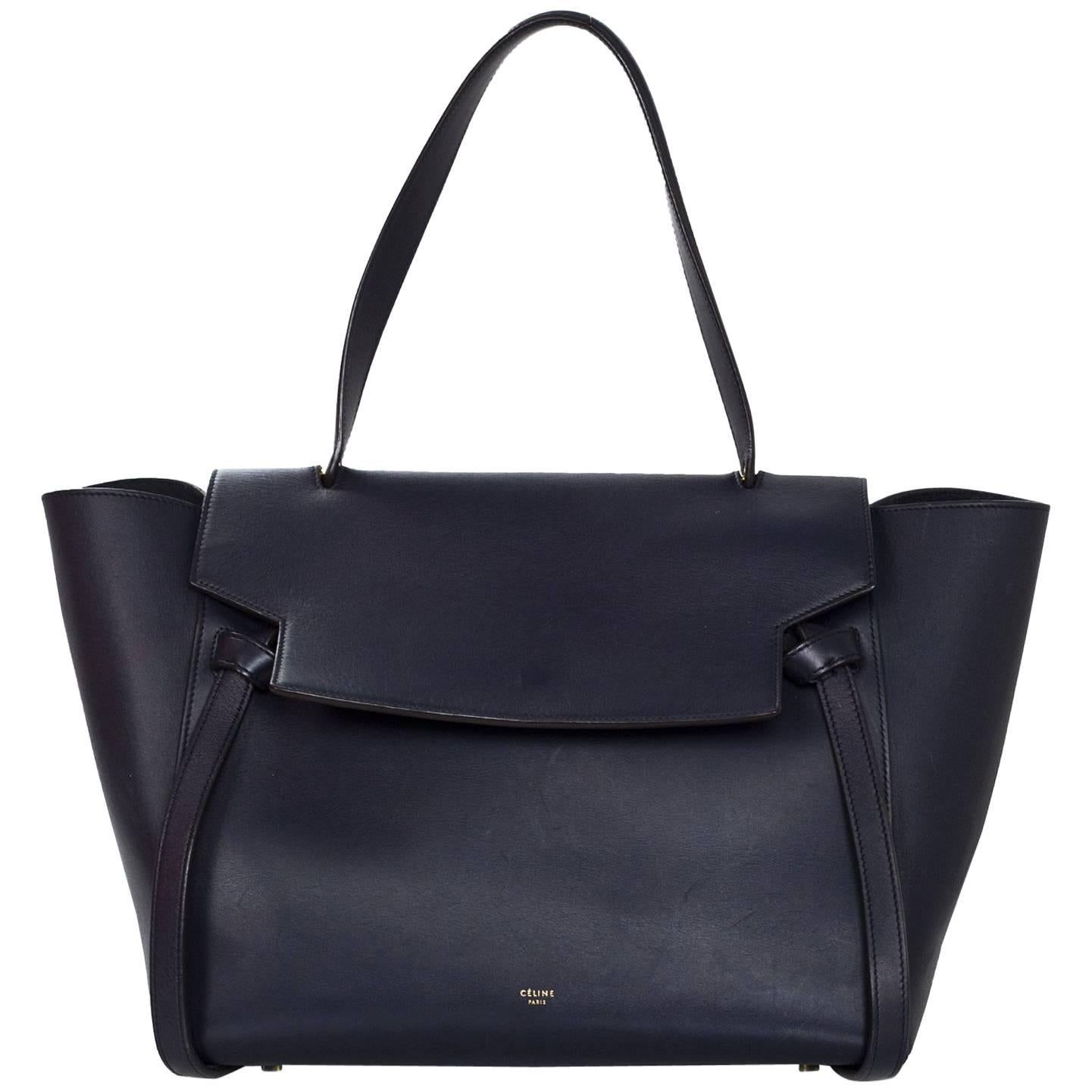 Celine Navy Smooth Leather Small Belt Bag