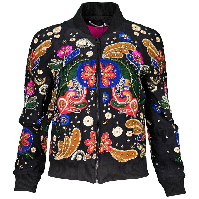 SILK EMBROIDERED BOMBER JACKET ANCHA TOBIAS main image 1