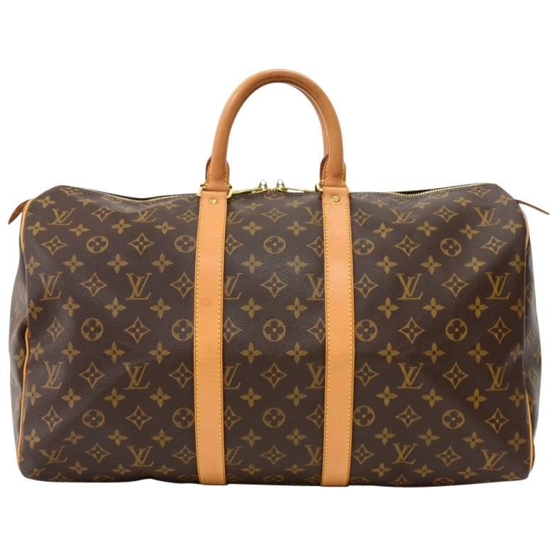 Louis Vuitton Keepall 45 Monogram Canvas Duffle Travel Bag 