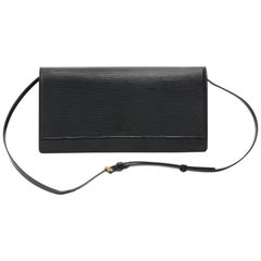 Louis Vuitton Honfleur Black Epi Leather Shoulder Clutch Wallet