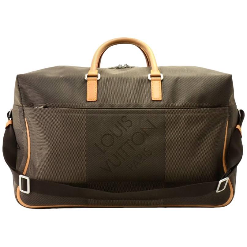 Louis Vuitton Sable Souverain Dark Brown Damier Geant Canvas Boston Bag  For Sale