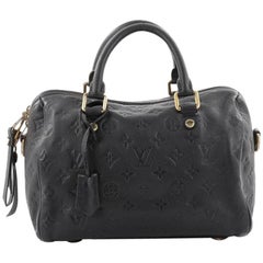 Louis Vuitton Speedy 25 Bandoulière Empreinte Blue Leather Top Handle Bag  For Sale at 1stDibs