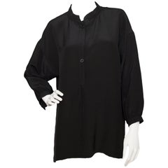 A 1980s Vintage Givenchy Haute Couture Black Blouse
