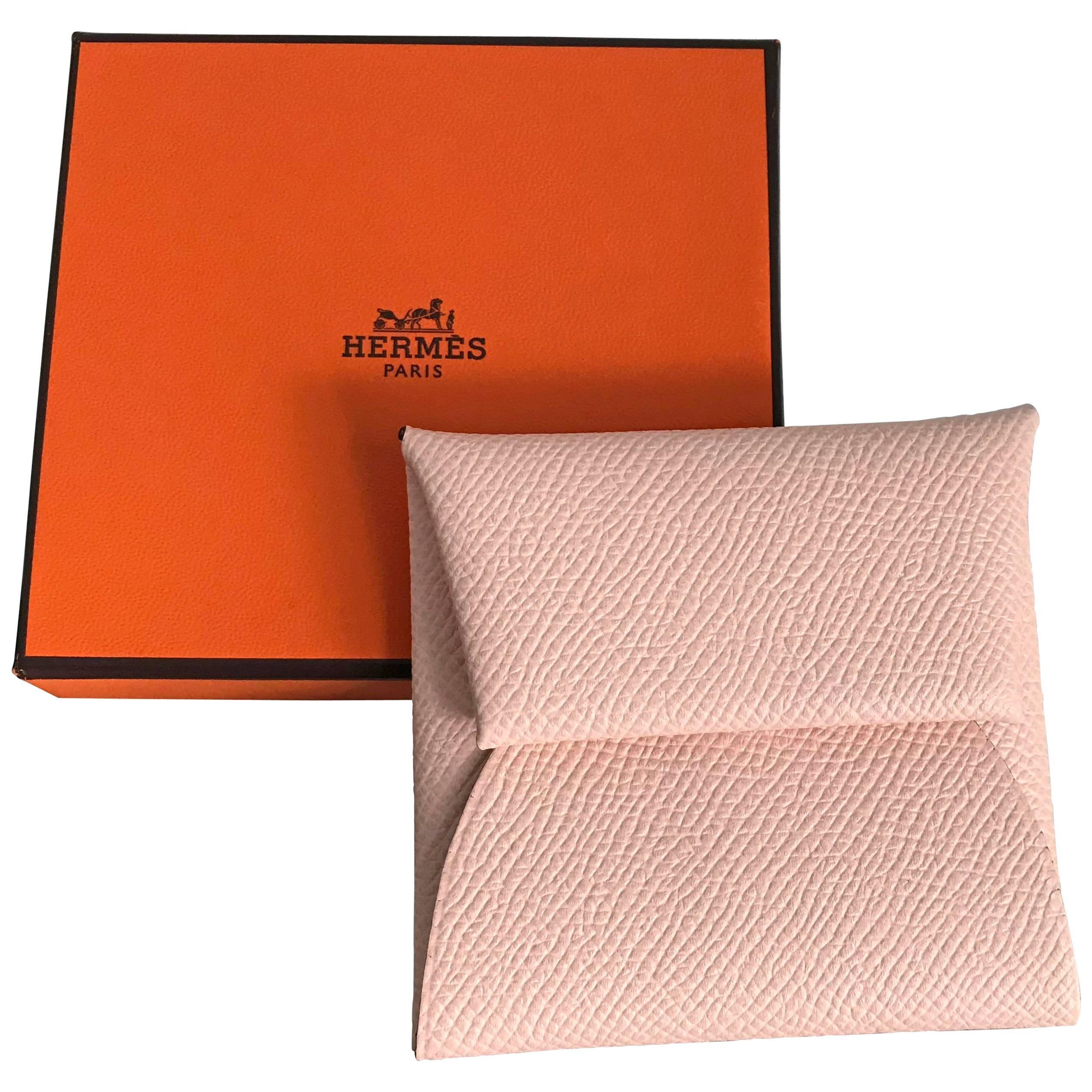 Hermes Bastia Coin Holder Purse Epsom Rose Eglantine