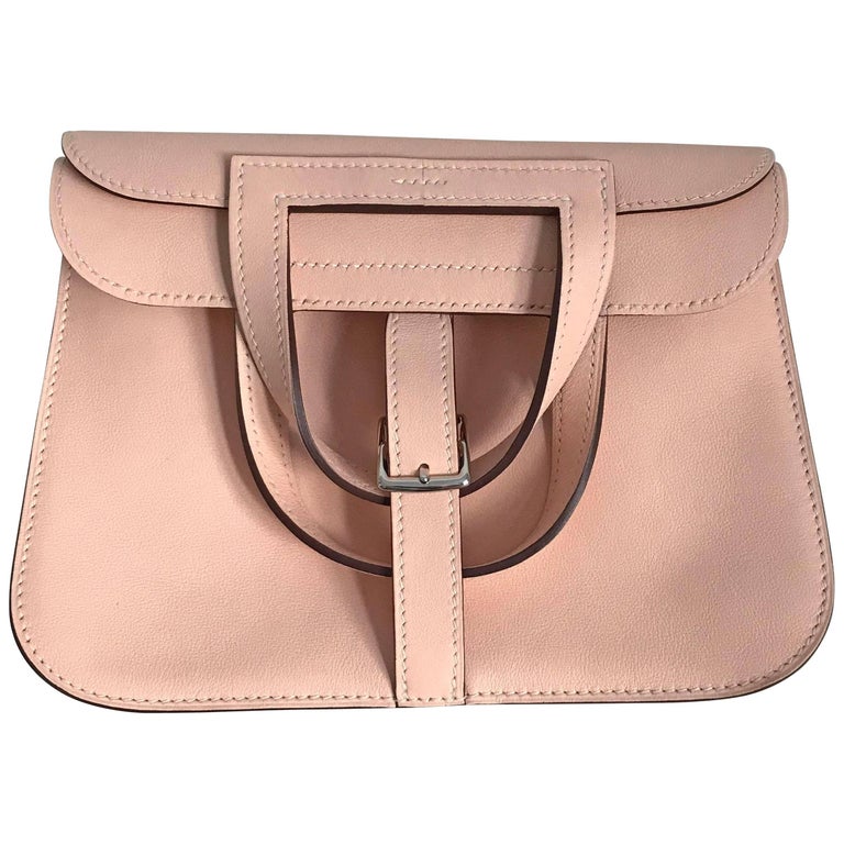 Hermes Halzan Mini 22cm 4 way Bag - Veau Swift Rose Eglantine at ...