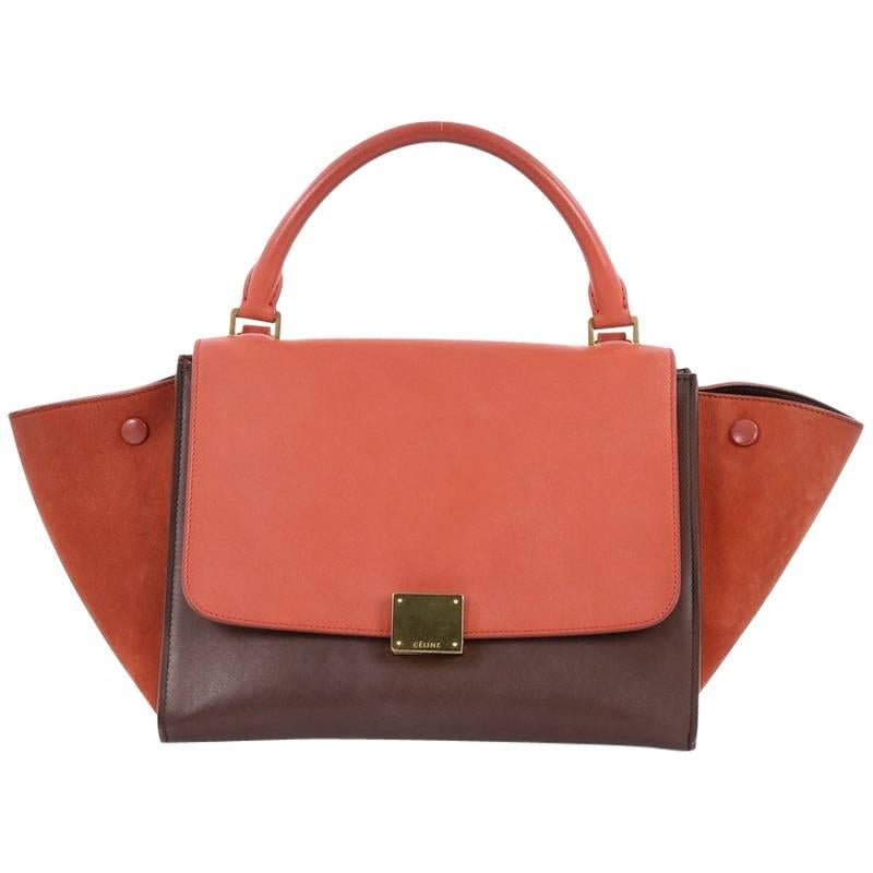 Celine Bicolor Trapeze Handbag Leather Mini