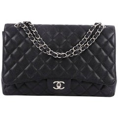 Chanel Classic Single Flap Bag Quilted Caviar Maxi