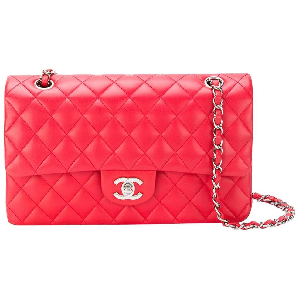 Chanel Red Quilted Leather 2.55 Shoulder Flap Bag 