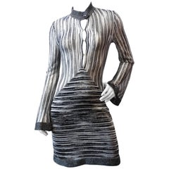 Vintage Missoni Metallic Striped Knit Dress 