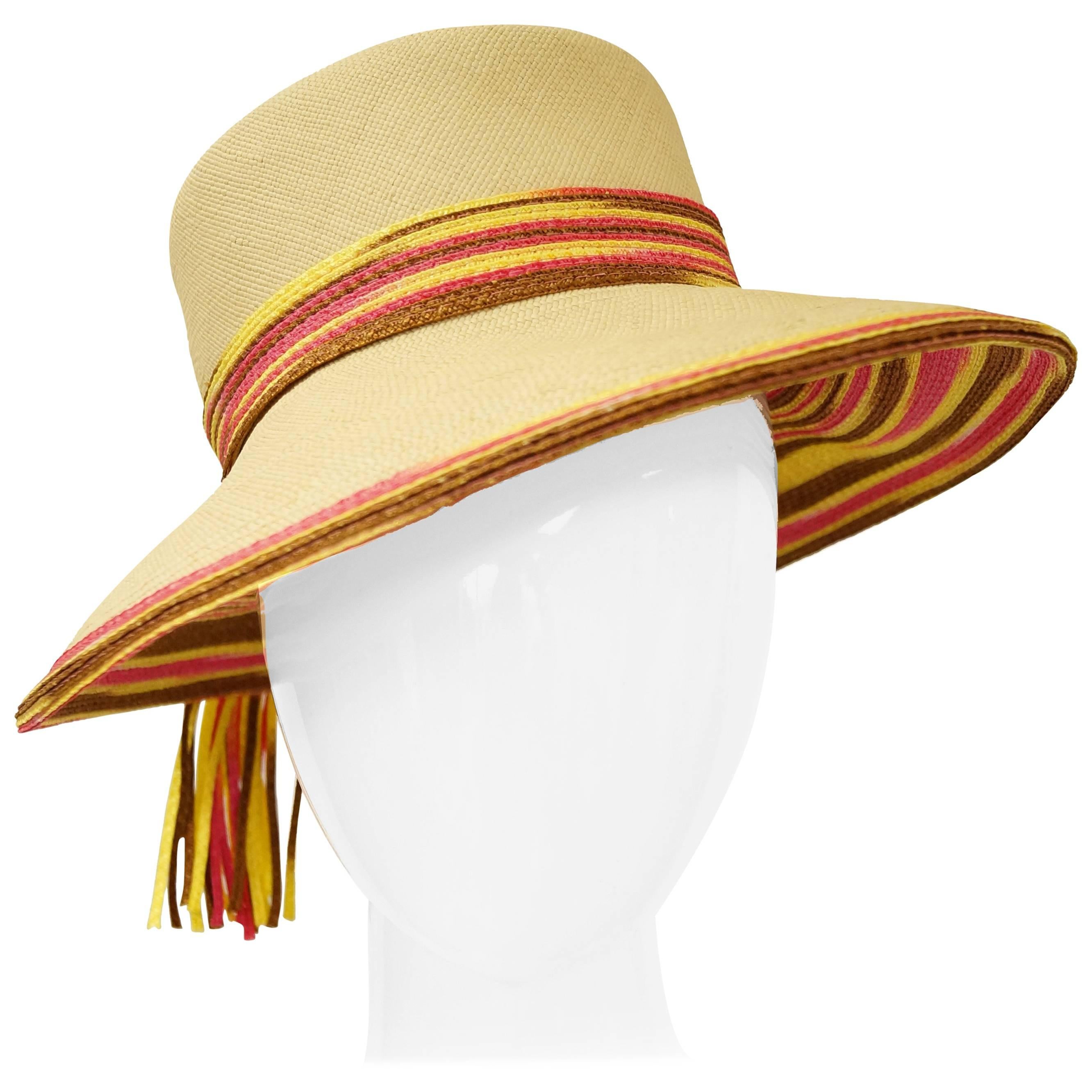 Yves Saint Laurent Colorful Tassel Sun Hat, S 1970s 