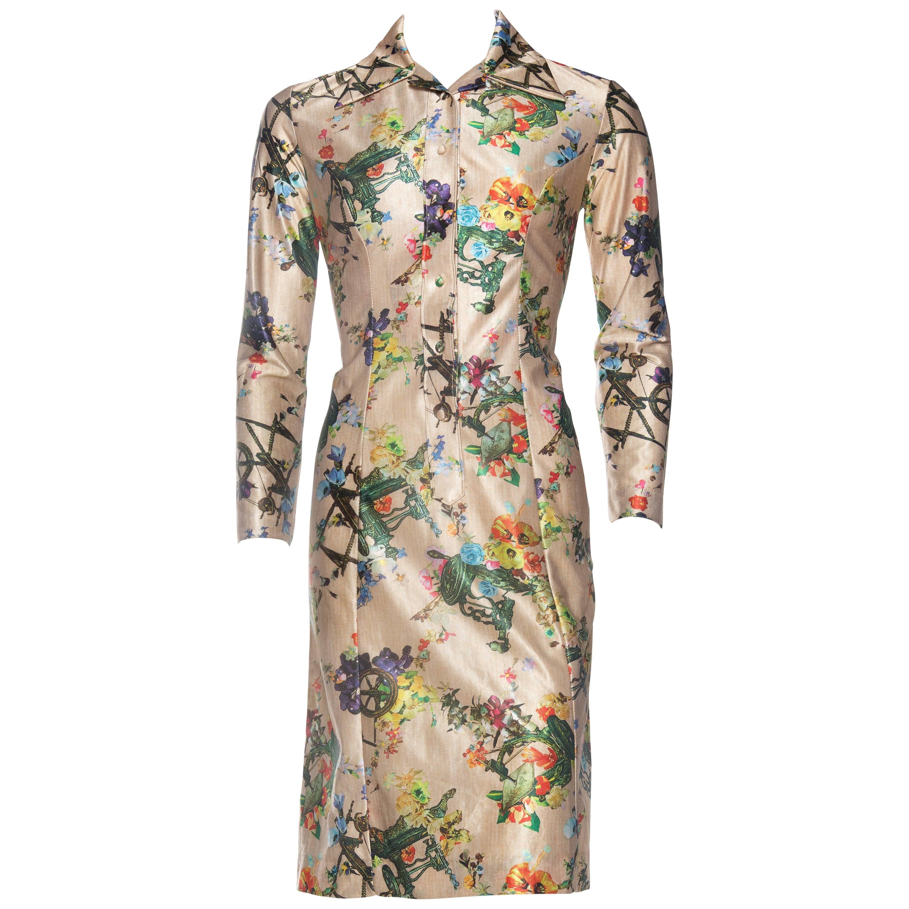 1970s Lanvin Victorian Floral Print Dress