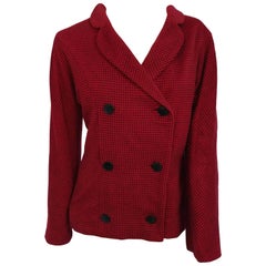 Retro 1950s Irene Cashmere Red & Black Gingham Jacket