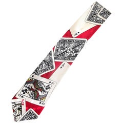 Nicole Miller Men's Playing Cards Novelty Casino Used Neck Tie, 1990s