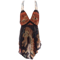 Nicolas Ghesquière for Balenciaga Silk Ikat Print Sleeveless Top, Fall 2007