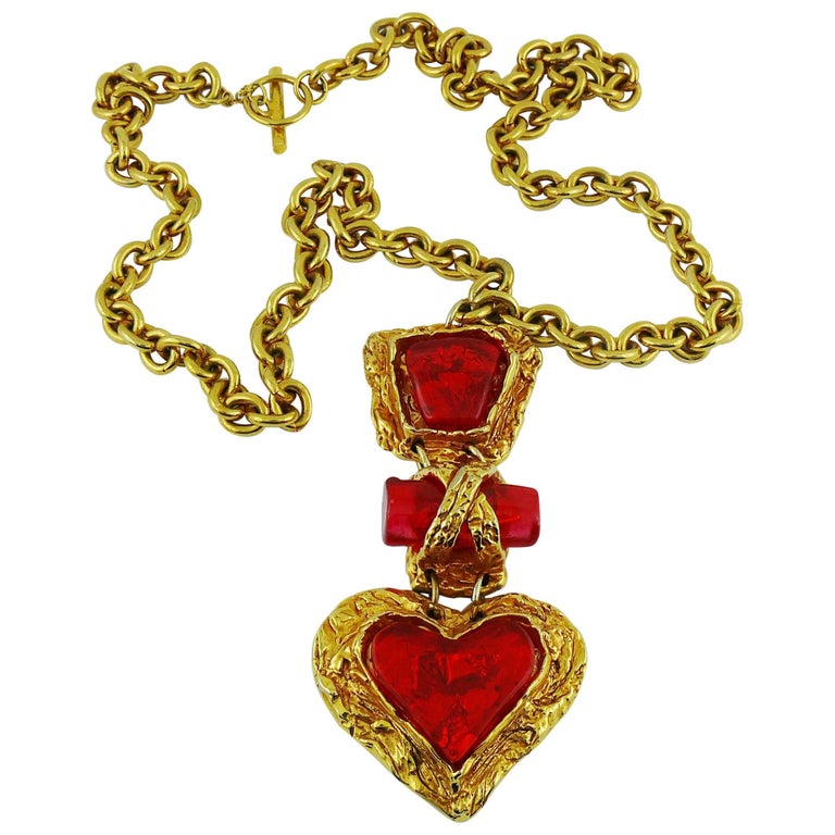 Christian Lacroix Vintage Heart Pendant Necklace at 1stDibs