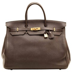 HERMES Birkin 40 in Brown Taurillon Clémence Leather