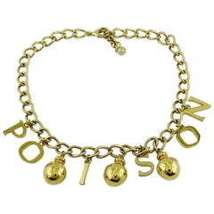 Christian Dior Vintage Gold Toned Poison Necklace