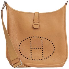 Hermes Tabac Clemence Leather Evelyne III 33