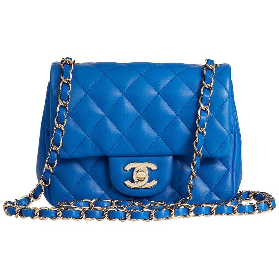 Chanel Blue Quilted Lambskin Mini Flap Bag 