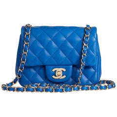 Chanel Blue Quilted Lambskin Mini Flap Bag 