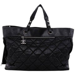 Chanel Biarritz Tote Quilted Coated Canvas XL