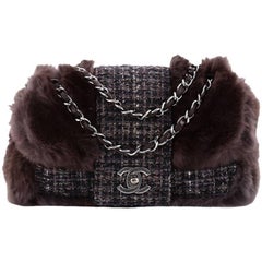 Chanel Fantasy Flap Bag Fur and Tweed Small
